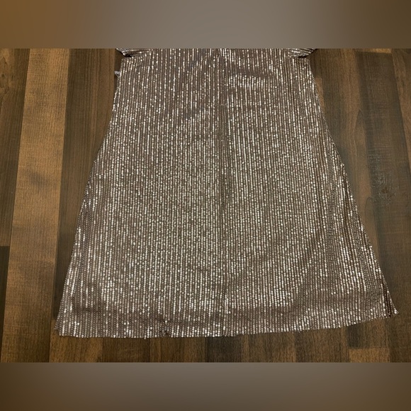 Silver Sequin A-Line Mini Dress for Cocktail - Picture 9 of 16